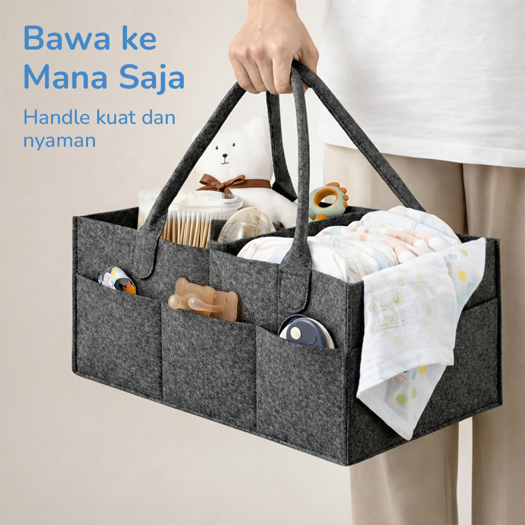 Mrosaa Tas Organizer Perlengkapan Bayi Portable Baby Diaper Caddy Bag - SS320 Gambar produk Mrosaa Tas Organizer Perlengkapan Bayi Portable Baby Diaper Caddy Bag - SS320