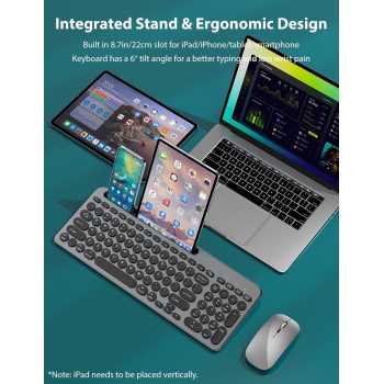 Gambar produk JOMAA Keyboard Dual Wireless Bluetooth 2.4G with Phone Stand Type C - MLD-570