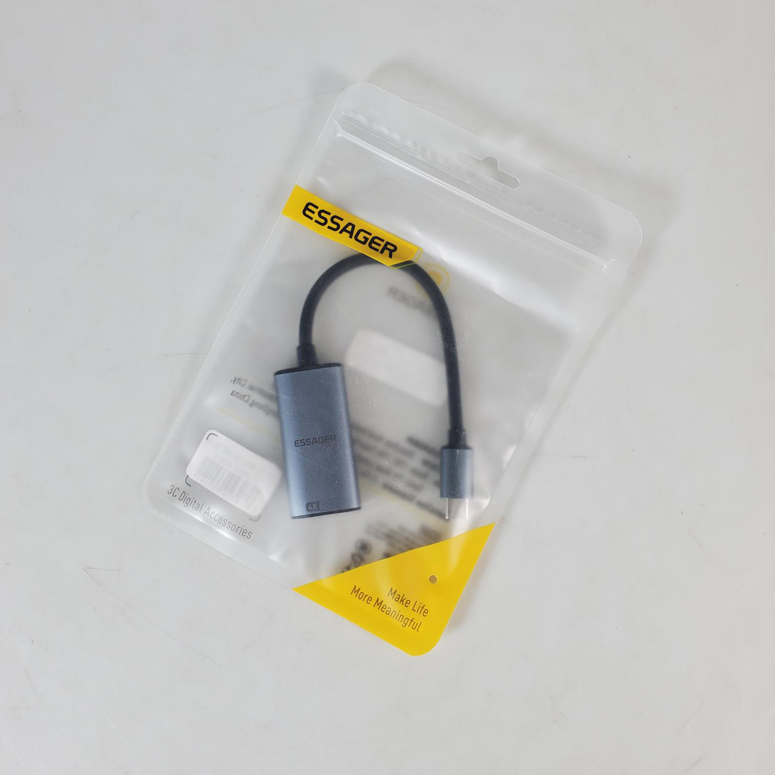 ESSAGER Kabel Adapter HDMI to Type C 4K@30Hz 120mm - EZJ4K30-MX0G-P Gambar produk ESSAGER Kabel Adapter HDMI to Type C 4K@30Hz 120mm - EZJ4K30-MX0G-P