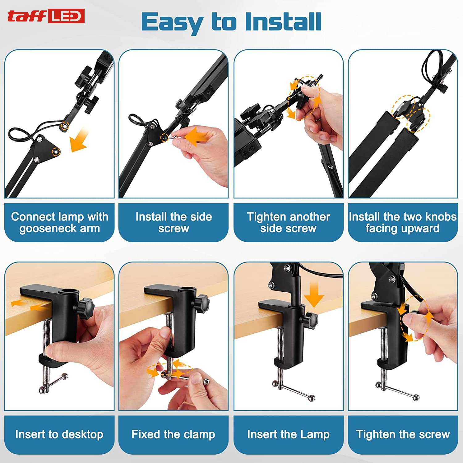 TaffLED Lampu Meja Baca LED Double Head 3 Color Mode SMD 24W - ZN14 Gambar produk TaffLED Lampu Meja Baca LED Double Head 3 Color Mode SMD 24W - ZN14