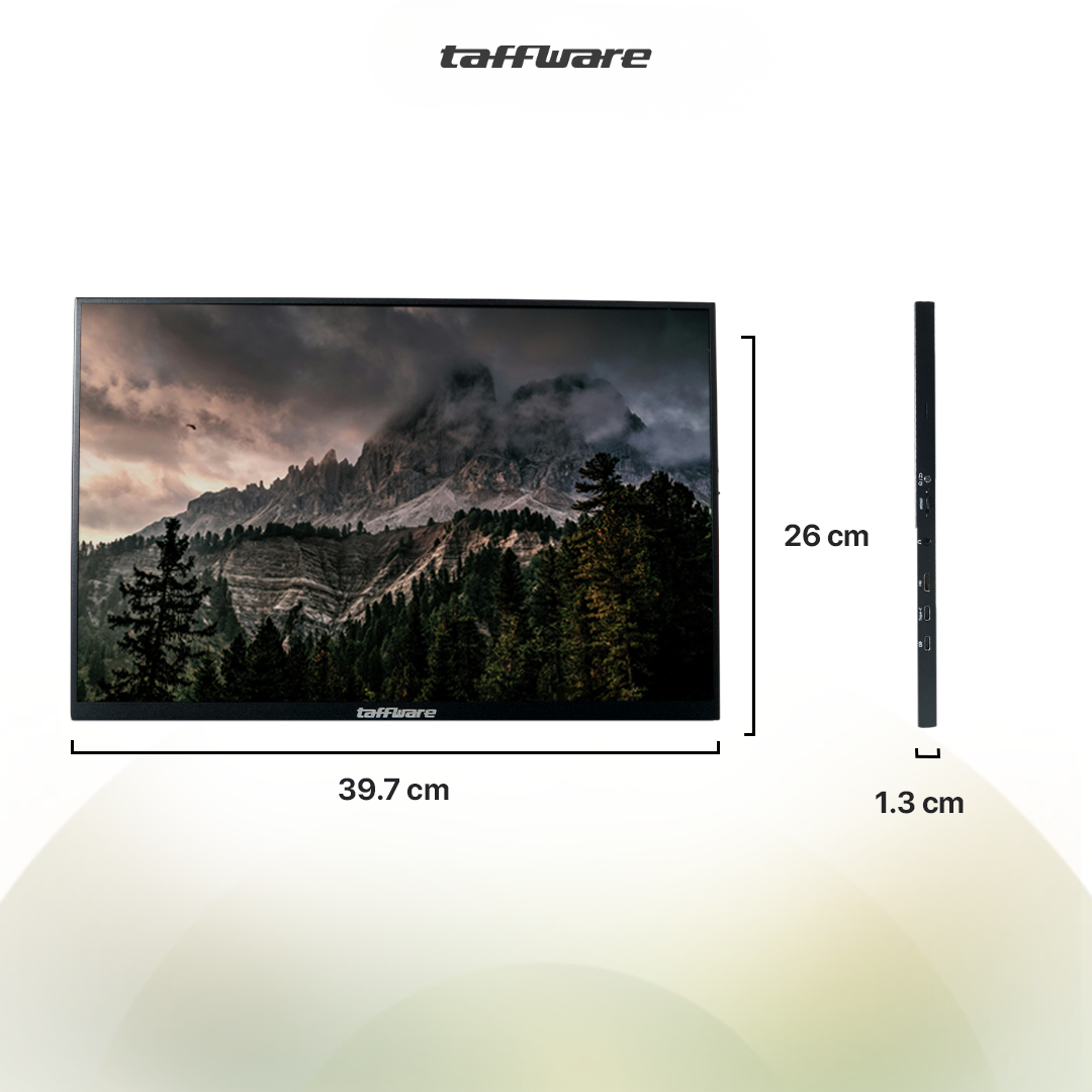 Taffware Portable Monitor 18 Inch IPS FHD 120Hz Type C Mini HDMI - PP120HZ Gambar produk Taffware Portable Monitor 18 Inch IPS FHD 120Hz Type C Mini HDMI - PP120HZ