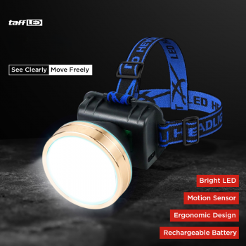 Gambar produk TaffLED Senter Kepala LED Headlamp Motion Sensor Rechargeable - HE70