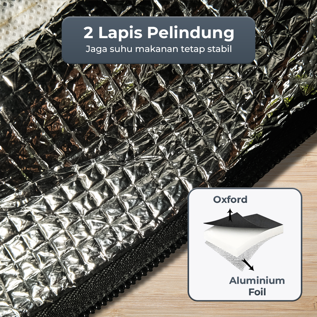 Sharldin Tas Bekal Tahan Panas Dingin Aluminium Foil Insulated Bag - H25 Gambar produk Sharldin Tas Bekal Tahan Panas Dingin Aluminium Foil Insulated Bag - H25