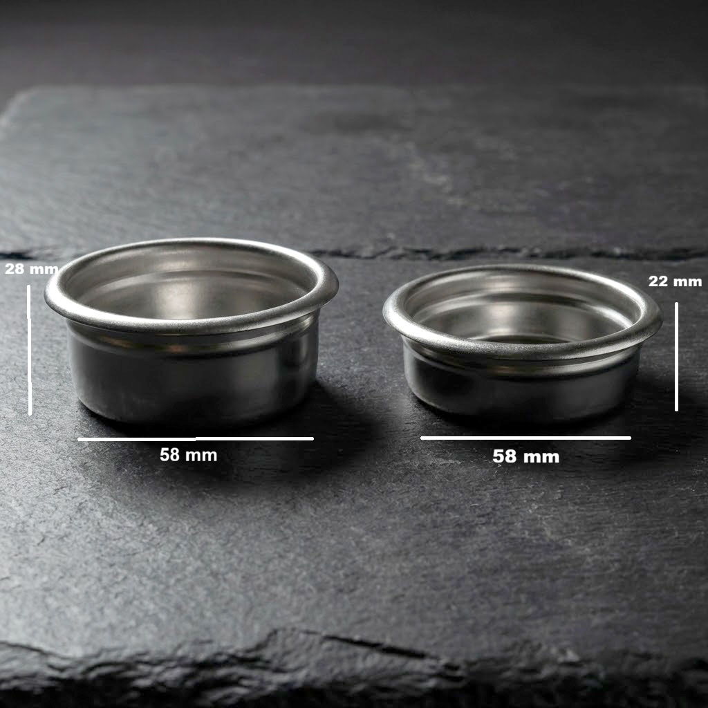 One Two Cups Non-Pressurized Filter Basket Single-Layer 58mm 2 Cup 58x22mm - FM-58M Gambar produk One Two Cups Non-Pressurized Filter Basket Single-Layer 58mm 2 Cup 58x22mm - FM-58M