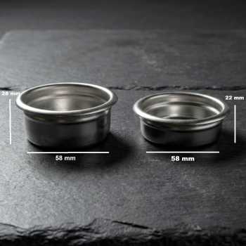 Gambar produk One Two Cups Non-Pressurized Filter Basket Single-Layer 58mm 2 Cup 58x22mm - FM-58M