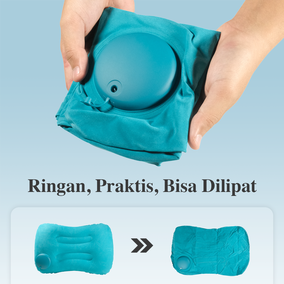 NKE Bantal Angin Portable Travel Inflatable Aeros Pillow - F8057 Gambar produk NKE Bantal Angin Portable Travel Inflatable Aeros Pillow - F8057