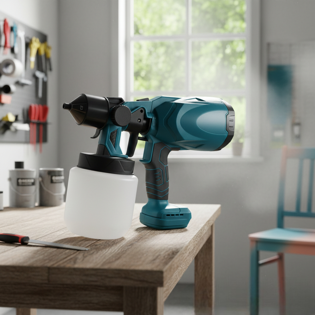 Taffware Pistol Semprot Cat Dinding Spray Gun Elektrik 800ml 1500mAh - TM01 Gambar produk Taffware Pistol Semprot Cat Dinding Spray Gun Elektrik 800ml 1500mAh - TM01