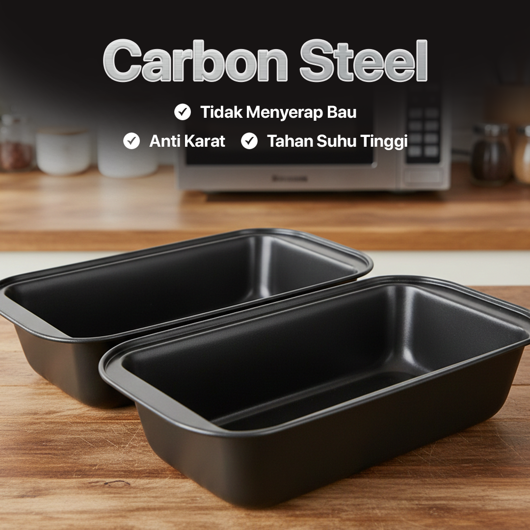 ZOCY Loyang Kue Roti Loaf Pan Bread Toast Box Carbon Steel Non-Stick - ZC11 Gambar produk ZOCY Loyang Kue Roti Loaf Pan Bread Toast Box Carbon Steel Non-Stick - ZC11