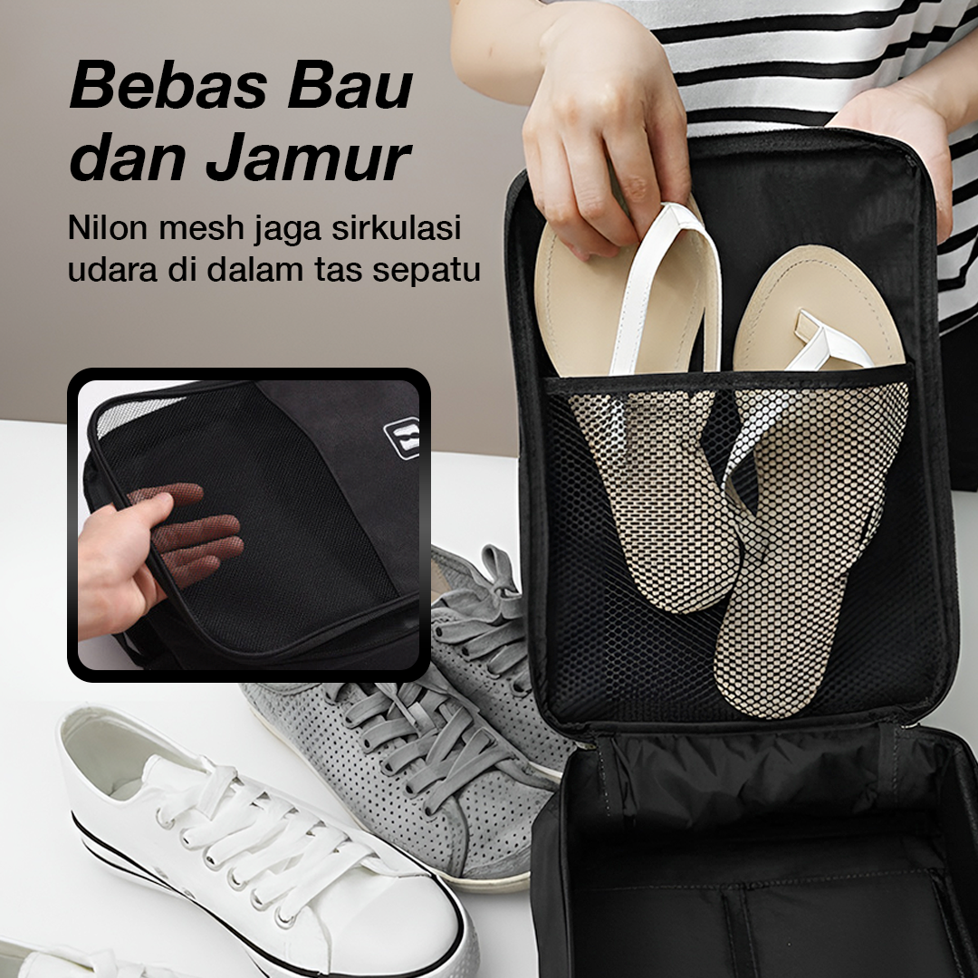 Ishiline Tas Sepatu Olahraga Organizer Waterproof Travel Shoes Bag Size L - S-041 Gambar produk Ishiline Tas Sepatu Olahraga Organizer Waterproof Travel Shoes Bag Size L - S-041