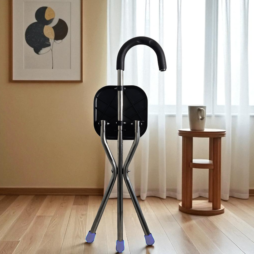 GAIWANZI Tongkat Jalan Kursi Lipat 2in1 Foldable Cane Chair Portable - GZD05 Gambar produk GAIWANZI Tongkat Jalan Kursi Lipat 2in1 Foldable Cane Chair Portable - GZD05