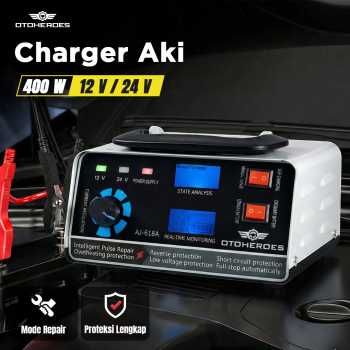 Gambar produk OTOHEROES Charger Aki Mobil Motor Intelligent Battery Charger 12V/24V - AJ-618A