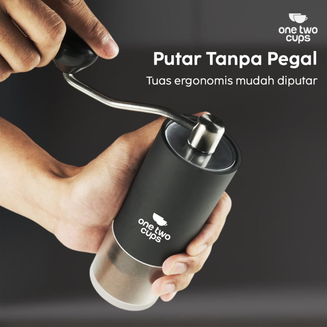 One Two Cups Alat Penggiling Kopi Manual Coffee Grinder Adjustable - BN50 Gambar produk One Two Cups Alat Penggiling Kopi Manual Coffee Grinder Adjustable - BN50