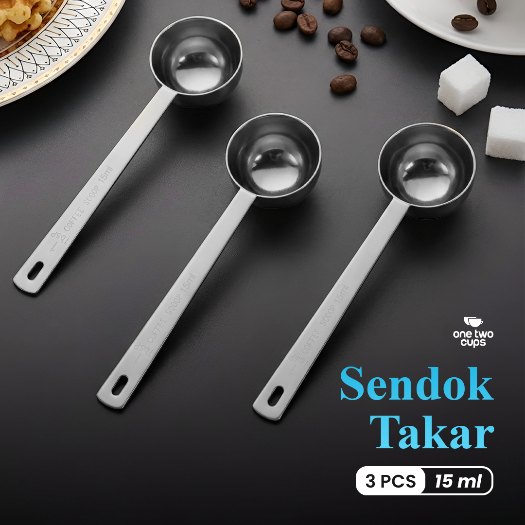 One Two Cups Sendok Takar Kopi Measuring Spoon Stainless Steel 3 PCS 15ml - PR3 Gambar produk One Two Cups Sendok Takar Kopi Measuring Spoon Stainless Steel 3 PCS 15ml - PR3