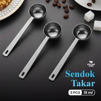 One Two Cups Sendok Takar Kopi Measuring Spoon Stainless Steel 3 PCS - PR3
