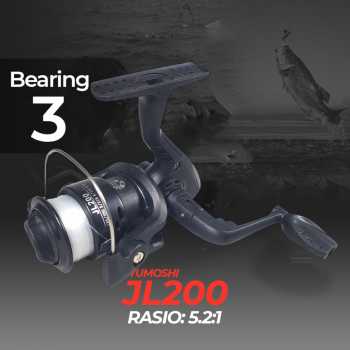 YUMOSHI Gulungan Pancing Fishing Reel 3 and 1 Ball Bearing 5.2:1 - JL200