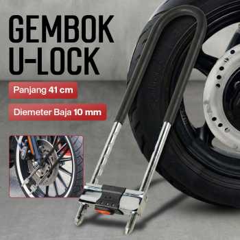 Gambar produk LIANG SHAN HAO HAN Gembok U-Lock Velg Ban Motor Anti Maling 41cm - S659
