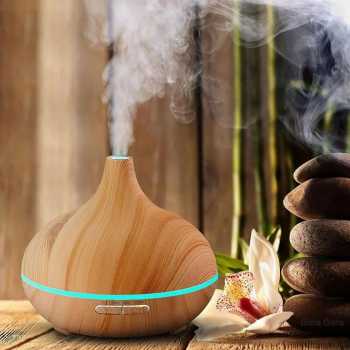 Gambar produk HOMEFISH Air Humidifier Mini Ultrasonic Aroma Diffuser RGB 500ml - KJR-J005