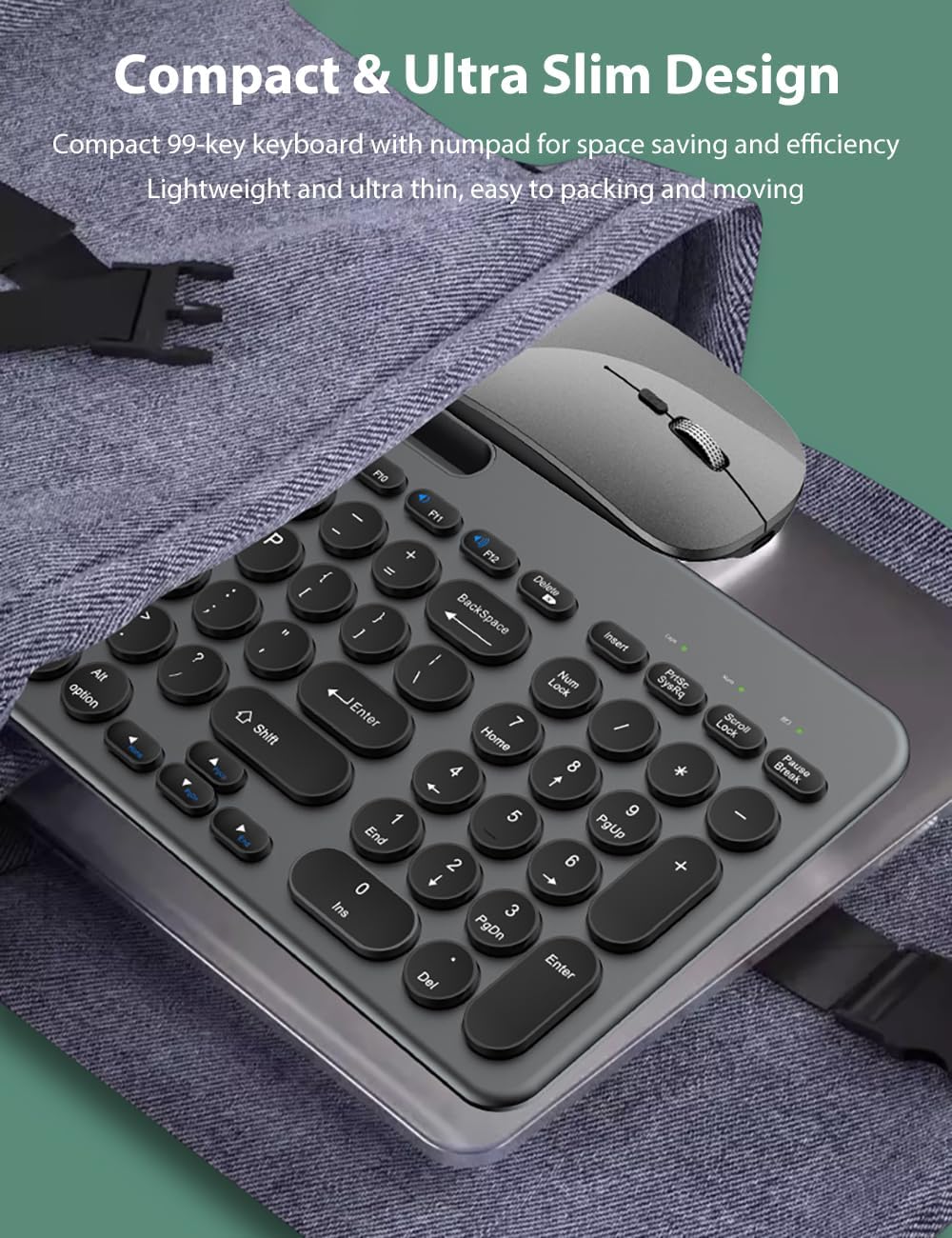 Gambar produk JOMAA Keyboard Dual Wireless Bluetooth 2.4G with Phone Stand Type C - MLD-570