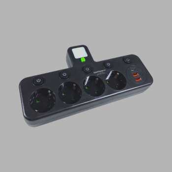 Gambar produk Taffware Stop Kontak LED Light USB Type C EU Plug 10A 250V 2500W - EU-8625UL