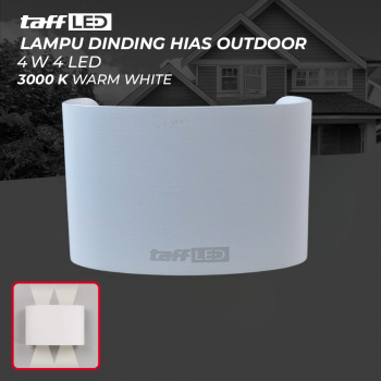 TaffLED Lampu Dinding Hias Outdoor Aluminium 4W 4 LED Warm White - B053