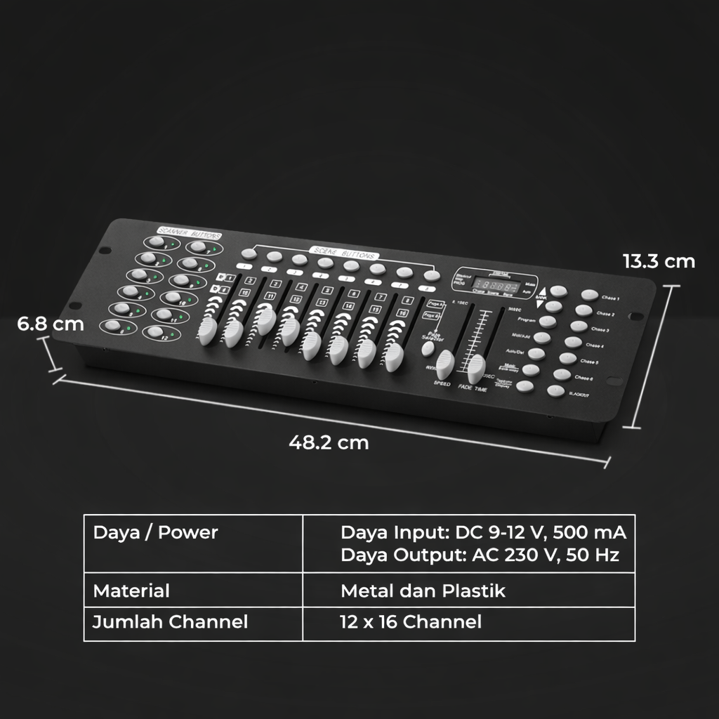 SHEHDS Mixer Lampu Stage Lighting Controller DMX Console DJ 192CH - SHE-DMX512 Gambar produk SHEHDS Mixer Lampu Stage Lighting Controller DMX Console DJ 192CH - SHE-DMX512