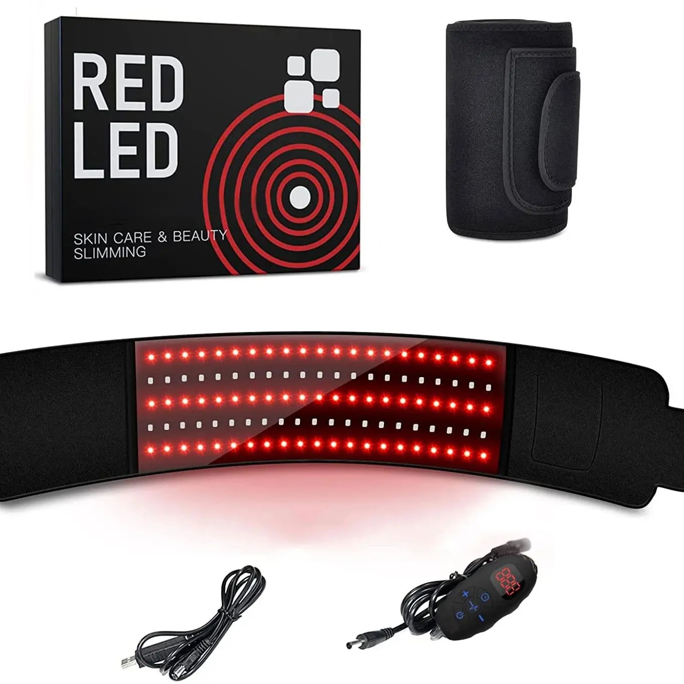 CIM Sabuk Terapi Red Light Belt Waist Wrap Pain USB 660nm 850nm - C-70 Gambar produk CIM Sabuk Terapi Red Light Belt Waist Wrap Pain USB 660nm 850nm - C-70