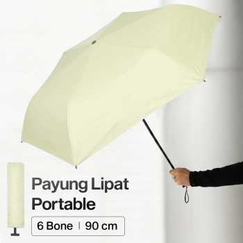 FRRUIWEN Payung Lipat Buka Tutup Manual Full Blackout UV 6 Bone - F-6