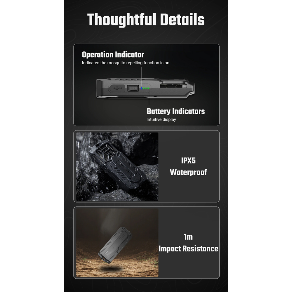 Gambar produk NITECORE Alat Pengusir Nyamuk Elektrik Mosquito Repeller 5200mAh - EMR16