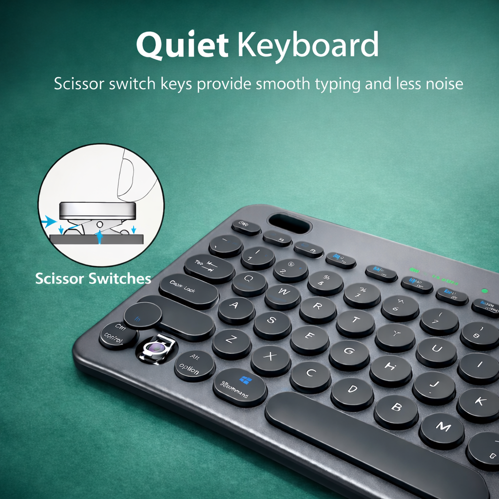Gambar produk JOMAA Keyboard Dual Wireless Bluetooth 2.4G with Phone Stand Type C - MLD-570