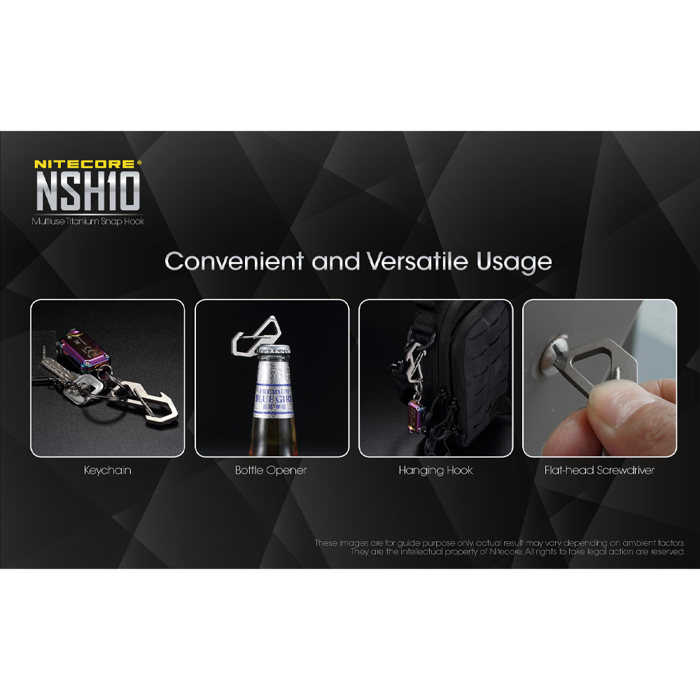 NITECORE Carabiner EDC Gantungan Kunci Multifungsi TC4 Titanium Alloy - NSH10 Gambar produk NITECORE Carabiner EDC Gantungan Kunci Multifungsi TC4 Titanium Alloy - NSH10