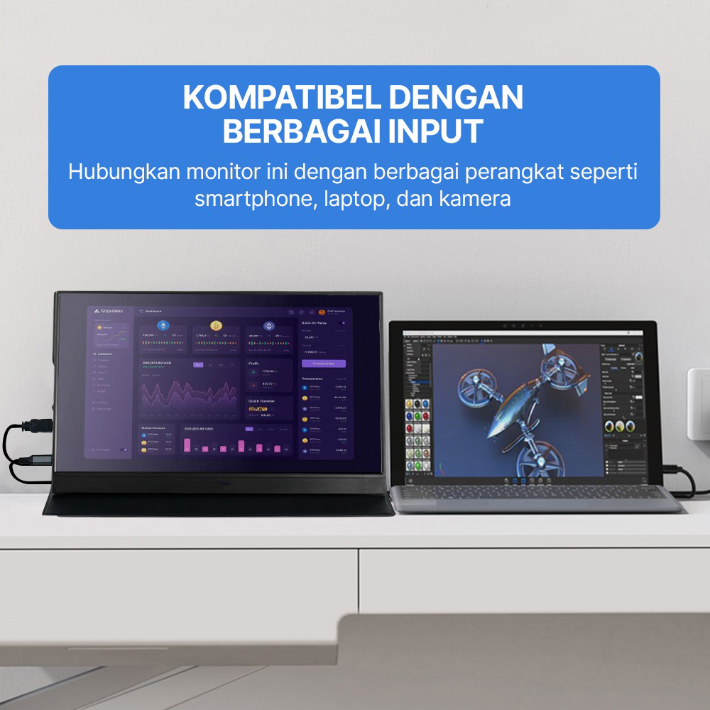 Taffware Portable Monitor Touchscreen 15.6 Inch IPS FHD 60Hz Type C - 1560MTSB Gambar produk Taffware Portable Monitor Touchscreen 15.6 Inch IPS FHD 60Hz Type C - 1560MTSB