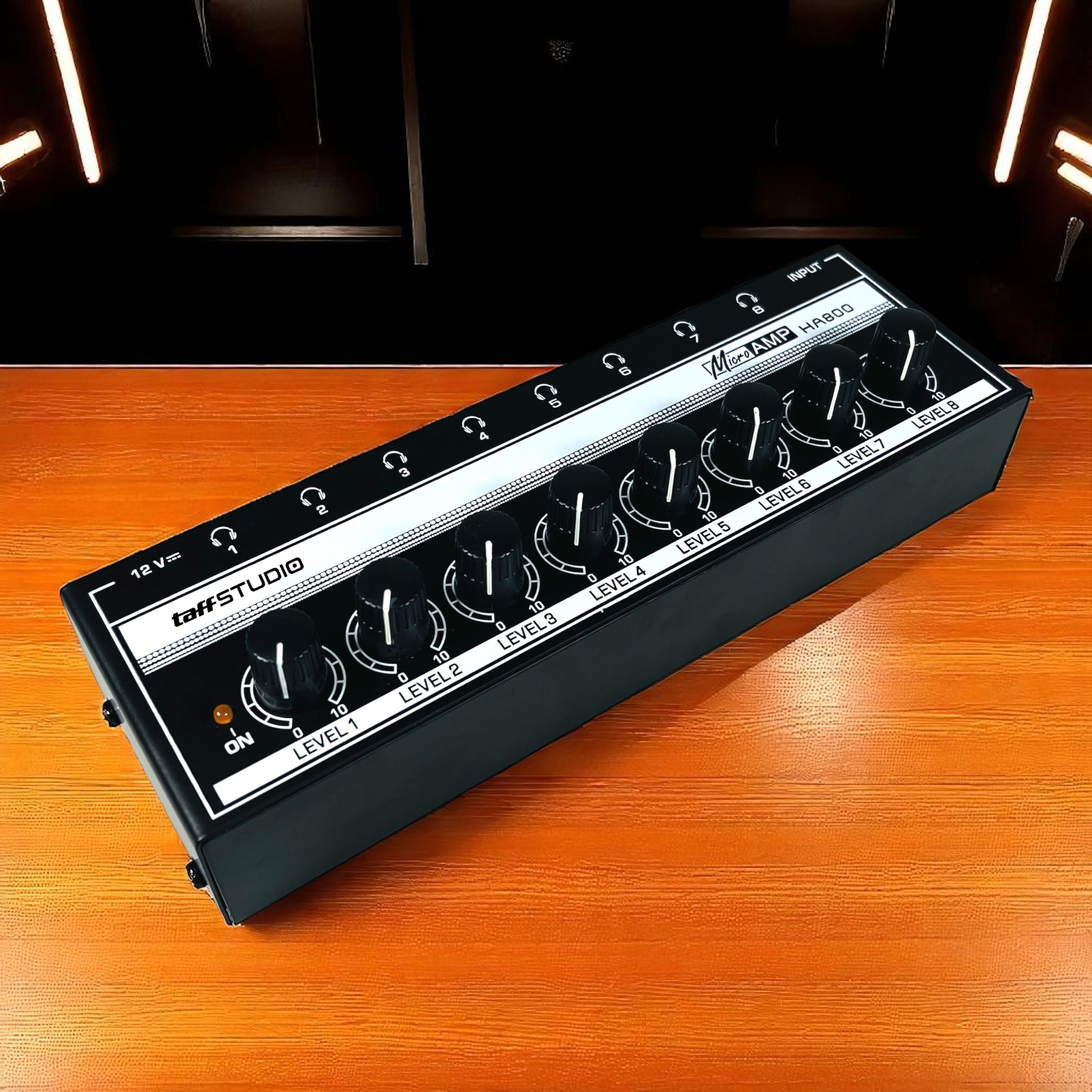 TaffSTUDIO Audio Amplifier Headphone Splitter 8 Channel Volume Control - HA800 Gambar produk TaffSTUDIO Audio Amplifier Headphone Splitter 8 Channel Volume Control - HA800