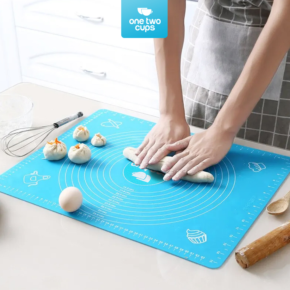 One Two Cups Alas Adonan Kue Fondant Silikon Baking Mat Anti Slip - JJ3873 Gambar produk One Two Cups Alas Adonan Kue Fondant Silikon Baking Mat Anti Slip - JJ3873