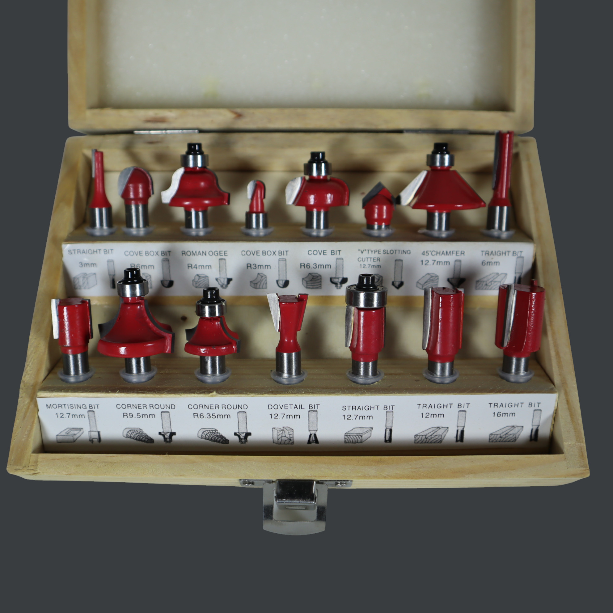 RCT Mata Bor Tungsten Carbide Router Bit Woodworking 8mm 15 PCS - RCT-15 Gambar produk RCT Mata Bor Tungsten Carbide Router Bit Woodworking 8mm 15 PCS - RCT-15