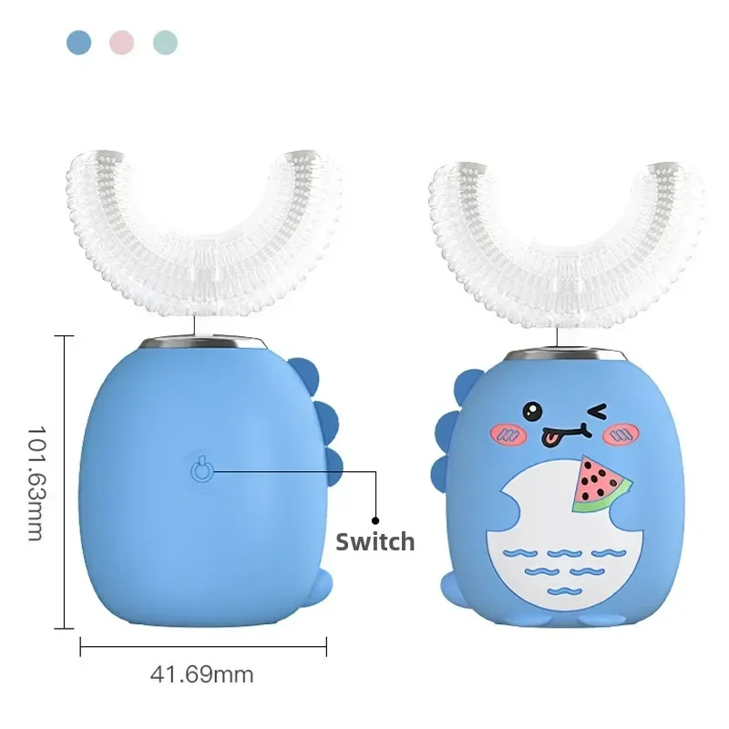 BRUSKID Sikat Gigi Elektrik Anak Karakter Getar U-Shaped Rechargeable - H480 Gambar produk BRUSKID Sikat Gigi Elektrik Anak Karakter Getar U-Shaped Rechargeable - H480