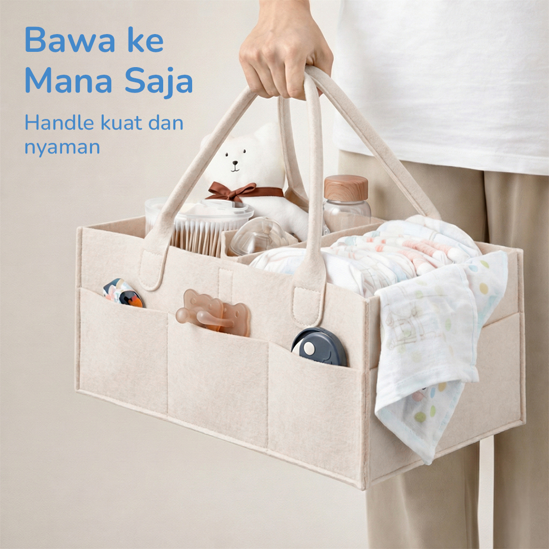 Mrosaa Tas Organizer Perlengkapan Bayi Portable Baby Diaper Caddy Bag - SS320 Gambar produk Mrosaa Tas Organizer Perlengkapan Bayi Portable Baby Diaper Caddy Bag - SS320