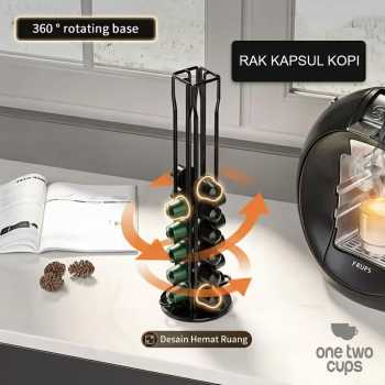 One Two Cups Rak Kapsul Kopi Putar Espresso Storage Organizer 40 Pods - RV-90