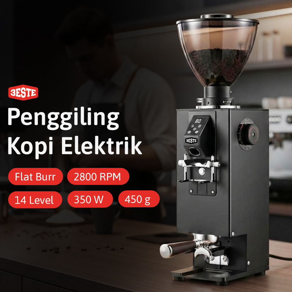 Trieste Penggiling Biji Kopi Coffee Grinder Auto Tamper 350W 450gr - K-64Y Gambar produk Trieste Penggiling Biji Kopi Coffee Grinder Auto Tamper 350W 450gr - K-64Y