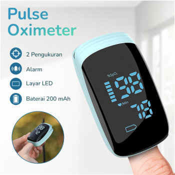 AIQUE Fingertip Pulse Oximeter Alat Ukur Saturasi Oksigen Darah - TY-05
