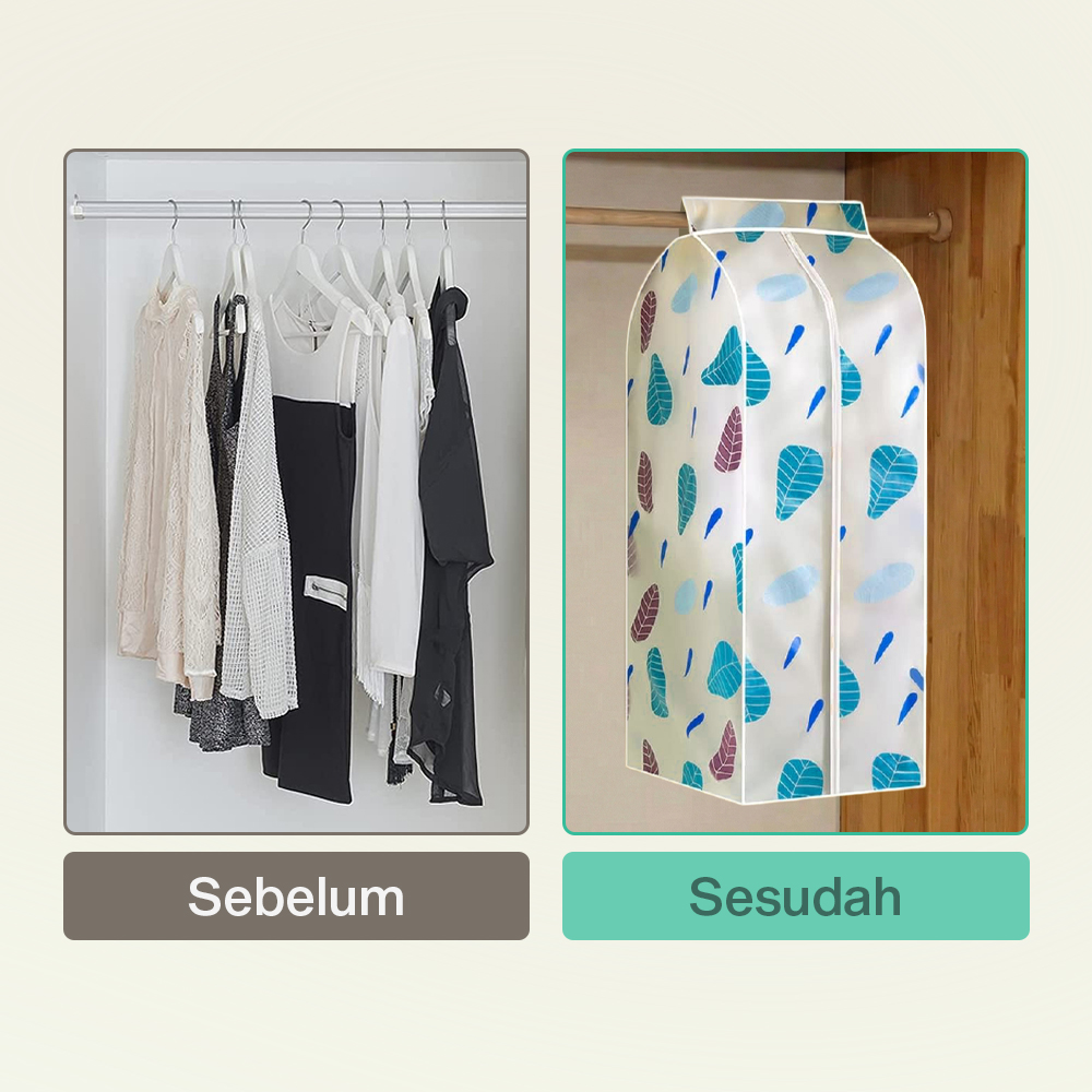 YIXIN Cover Anti Debu Pakaian Dustproof Organizer 60x30x110cm - PEVA Gambar produk YIXIN Cover Anti Debu Pakaian Dustproof Organizer 60x30x110cm - PEVA