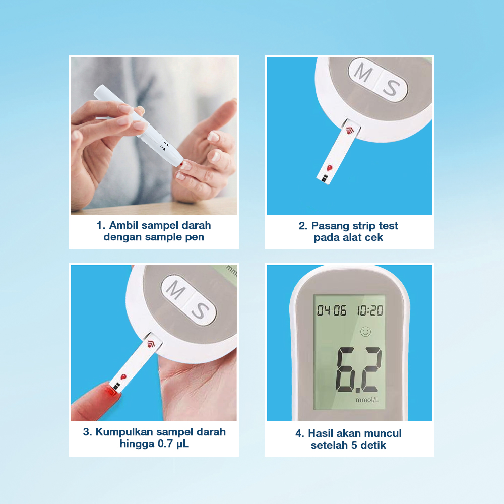 XIUDA Alat Cek Gula Darah Glucometer Kit 50 Test Strips - G058 Gambar produk XIUDA Alat Cek Gula Darah Glucometer Kit 50 Test Strips - G058