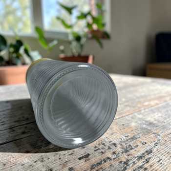 Gambar produk TaffHOME Vas Bunga Kaca Silinder Corrugated Nordic Simple Glass Vase - QT072