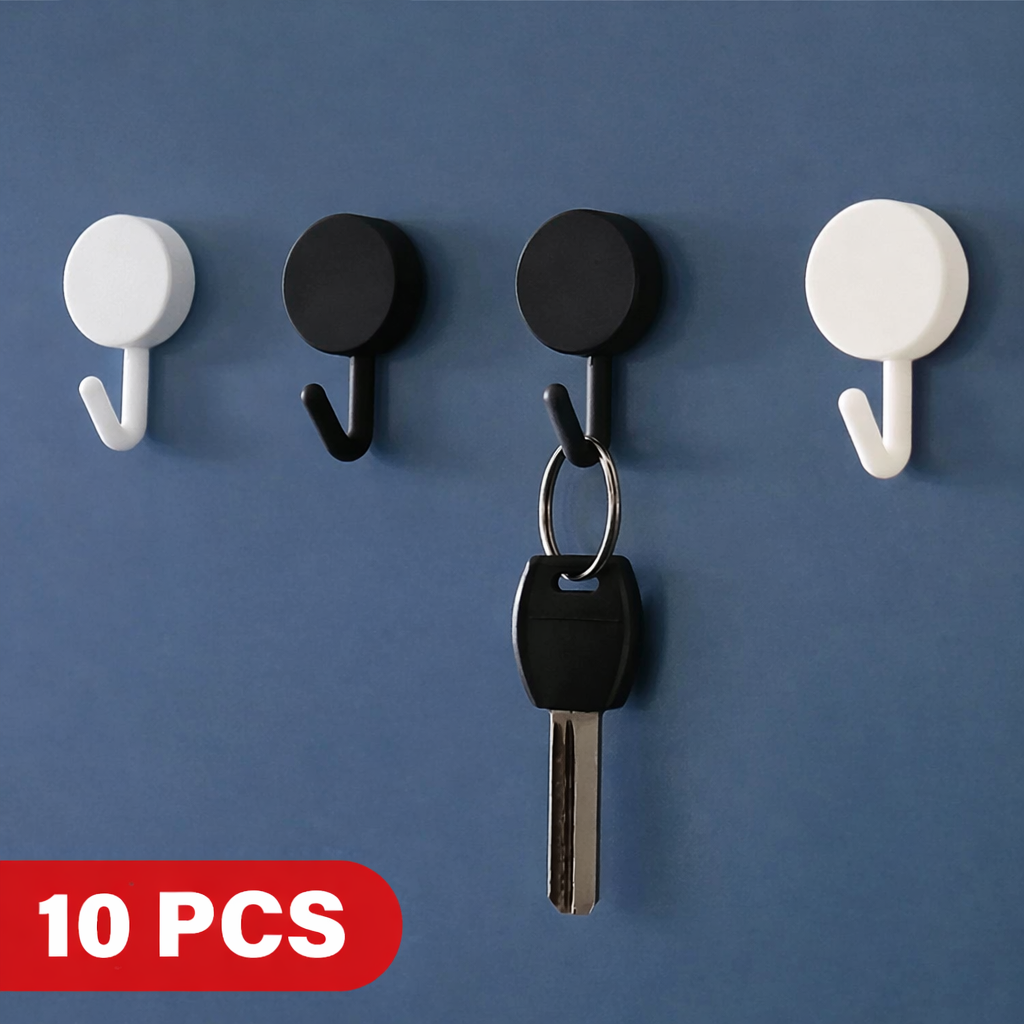Gantungan Kunci Dinding Alat Dapur Hook Wall Hanger Adhesive 10 PCS - GT10A Gambar produk Gantungan Kunci Dinding Alat Dapur Hook Wall Hanger Adhesive 10 PCS - GT10A