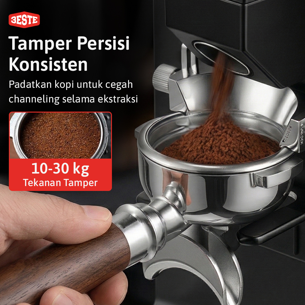 Trieste Penggiling Biji Kopi Coffee Grinder Auto Tamper 350W 450gr - K-64Y Gambar produk Trieste Penggiling Biji Kopi Coffee Grinder Auto Tamper 350W 450gr - K-64Y