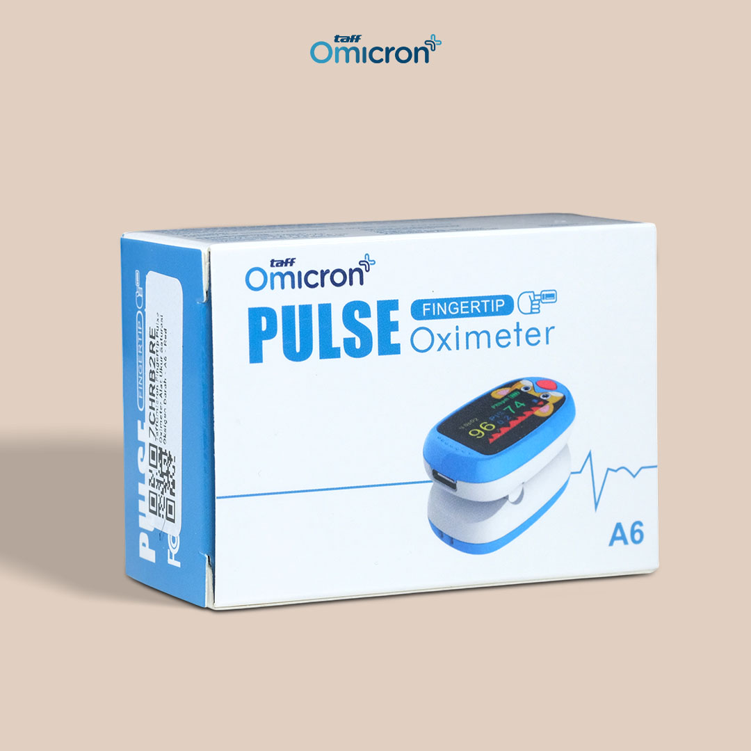 TaffOmicron Fingertip Pulse Oximeter Alat Ukur Saturasi Oksigen Darah - A6 Gambar produk TaffOmicron Fingertip Pulse Oximeter Alat Ukur Saturasi Oksigen Darah - A6