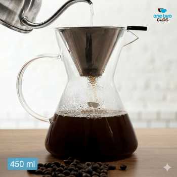 One Two Cups Coffee Server Chemex Drip Pour Over with Filter - YD-KT001