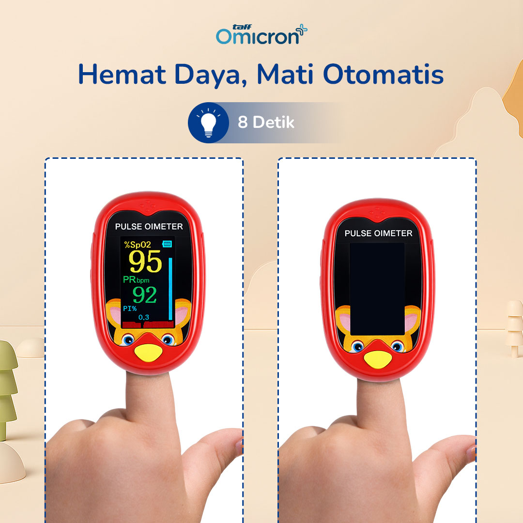 TaffOmicron Fingertip Pulse Oximeter Alat Ukur Saturasi Oksigen Darah - A6 Gambar produk TaffOmicron Fingertip Pulse Oximeter Alat Ukur Saturasi Oksigen Darah - A6
