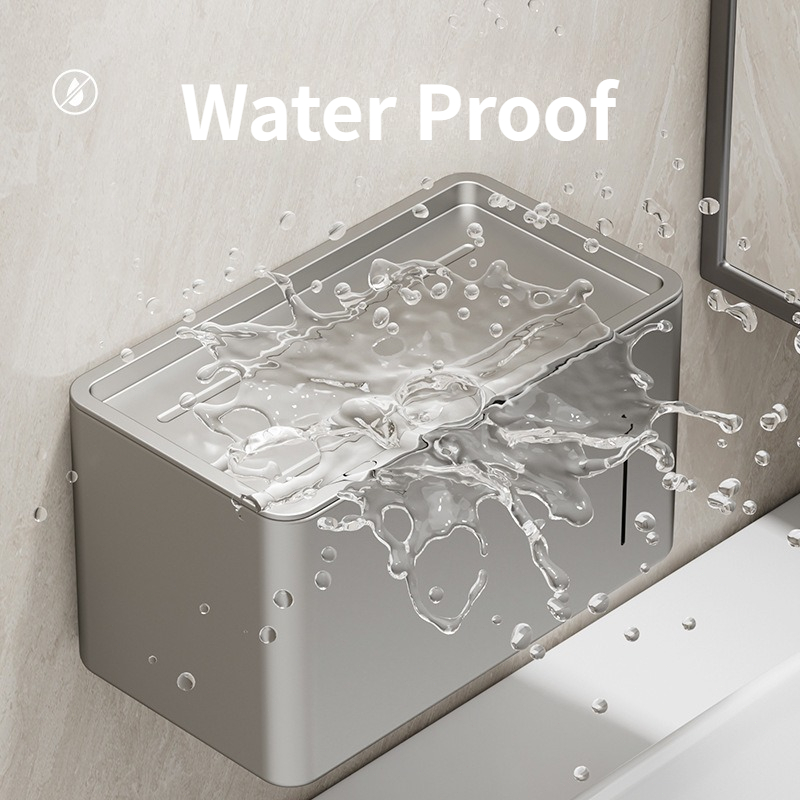 ATORSE Kotak Tisu Kamar Mandi Tissue Box Aluminium Waterproof - Y-24 Gambar produk ATORSE Kotak Tisu Kamar Mandi Tissue Box Aluminium Waterproof - Y-24