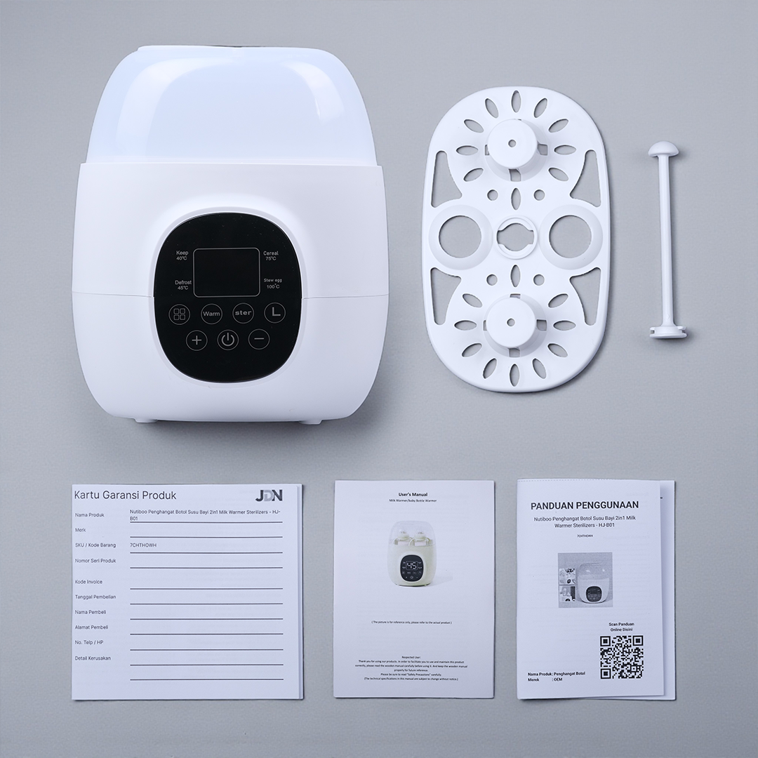 Nutiboo Penghangat Botol Susu Bayi 2in1 Milk Warmer Sterilizers - HJ-B01 Gambar produk Nutiboo Penghangat Botol Susu Bayi 2in1 Milk Warmer Sterilizers - HJ-B01