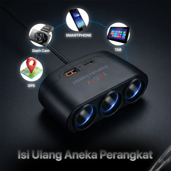 Gambar produk Kebidumei Car Charger Mobil Fast Charging Cigarette USB C 2.4A 120W - D-24